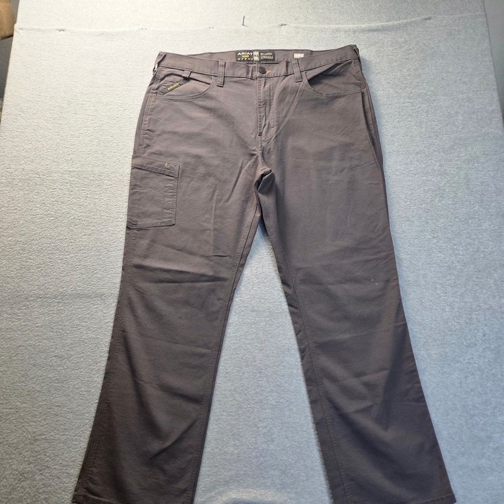 Ariat Rebar M4 Relaxed Straight Leg Work Pants Gray 38x30 Utility Pocket